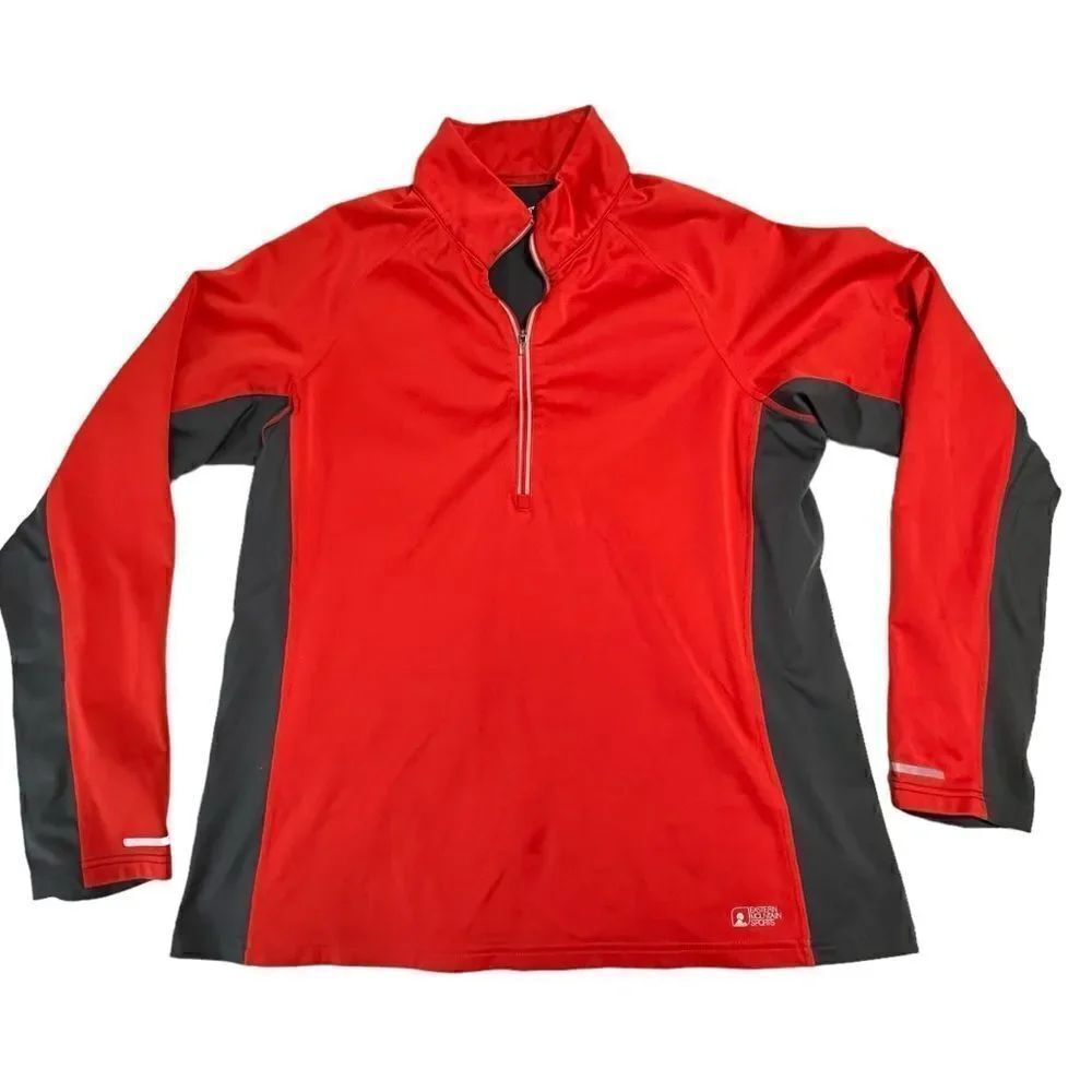 EMS orange gray 1/4 zip tech wick long sleeve pullover size women’s extra large